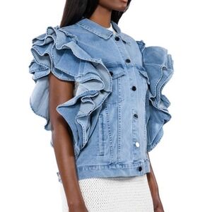 Ruffled Denim Jacket